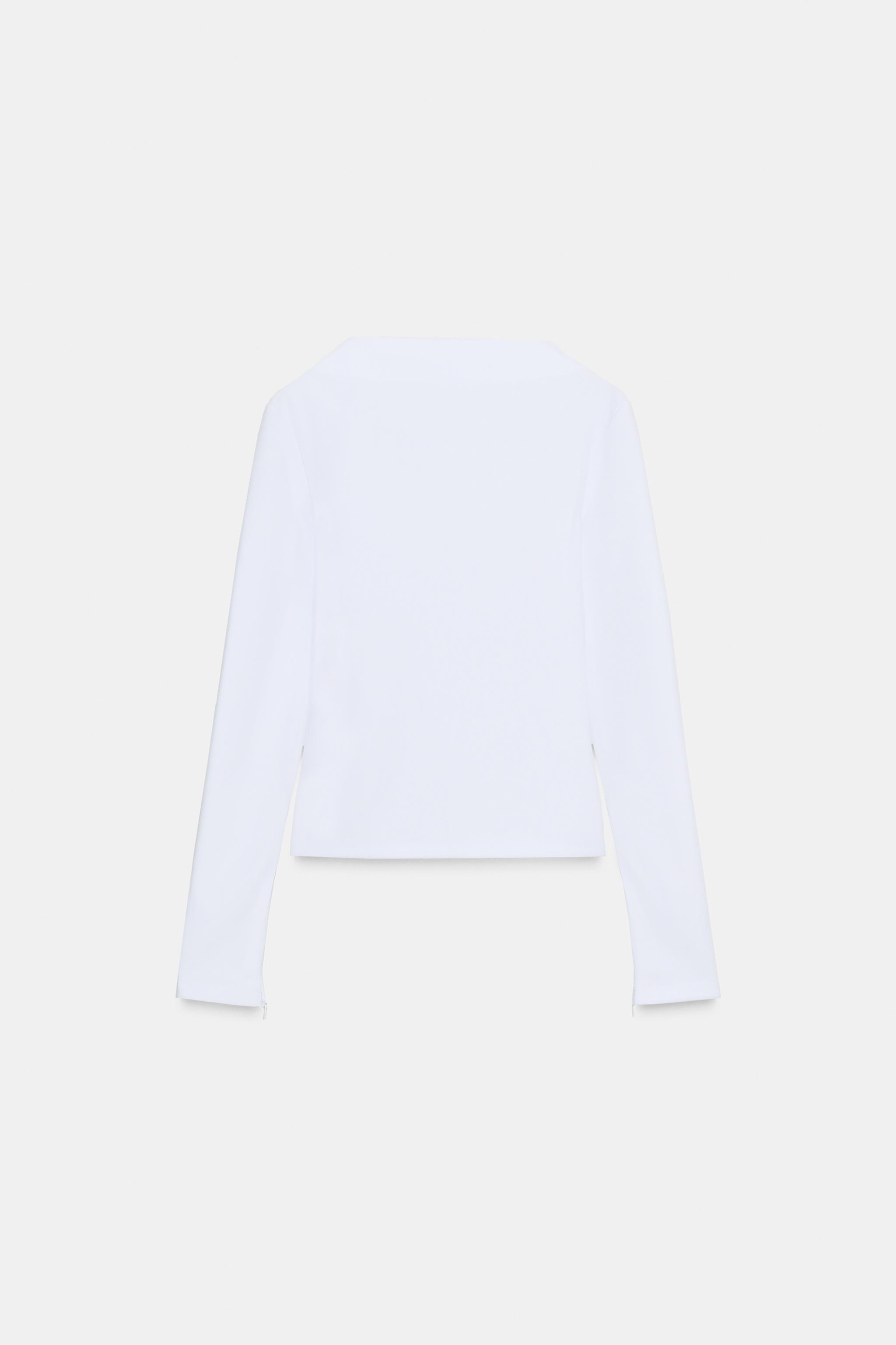 T-SHIRT CRÊPE À COL CHEMINÉE